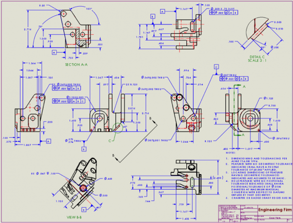 2d engineering drawing