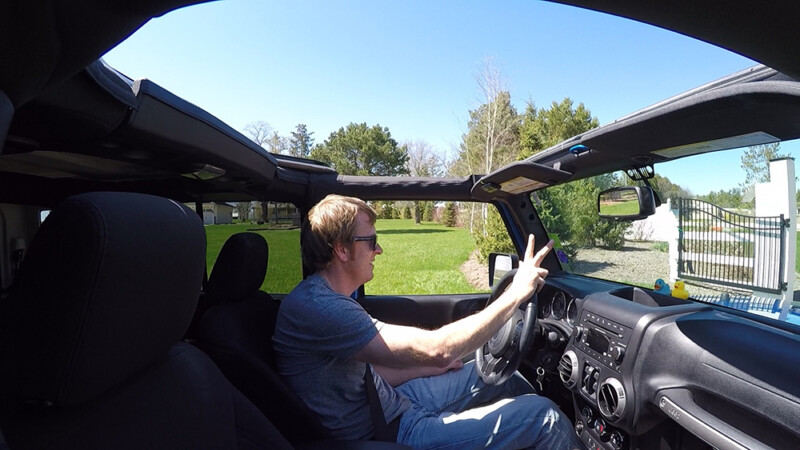 Image of Matthew Wolak driving his 2016 Jeep Wrangler.